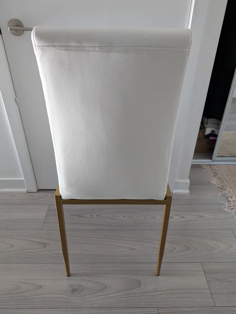 Set of 4 White Faux Leather Dining Chairs image indicator(6)