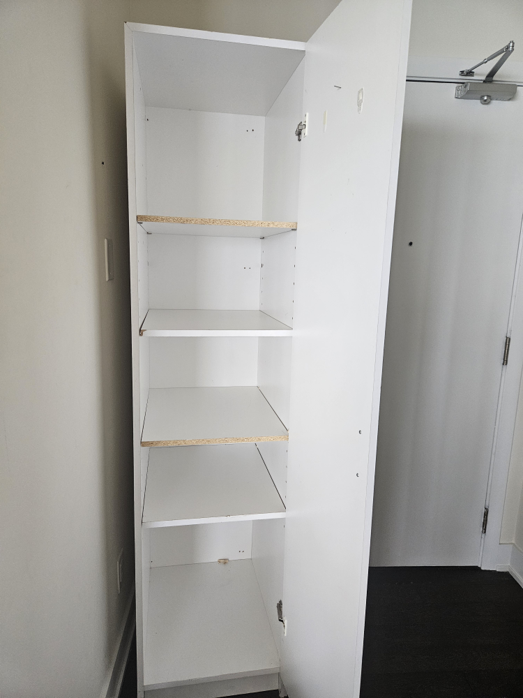 White Wardrobe Cabinet with Shelves - photo 2