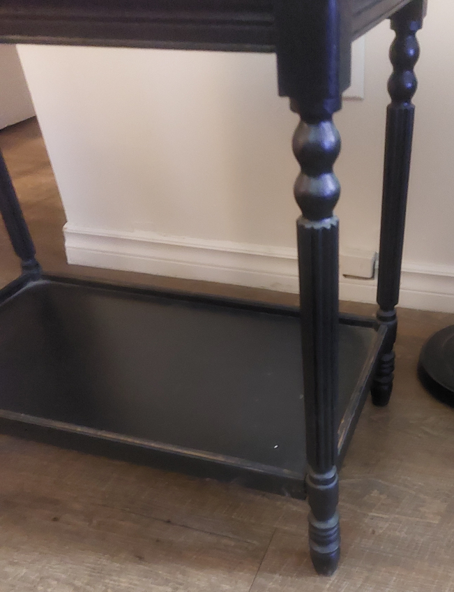 Black Side Table with Shelf - photo 2