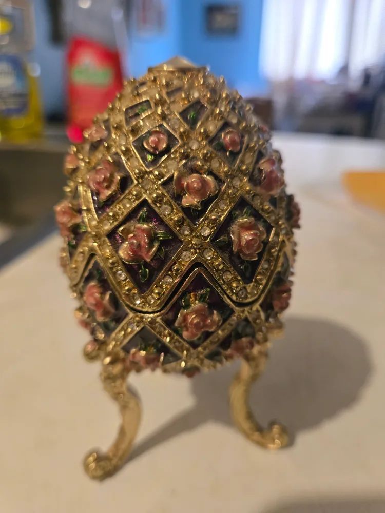 Vintage Jeweled Egg Trinket Box thumbnail