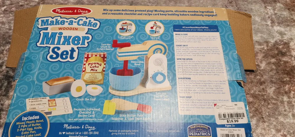 Melissa & Doug Wooden Make-a-Cake Mixer Set thumbnail