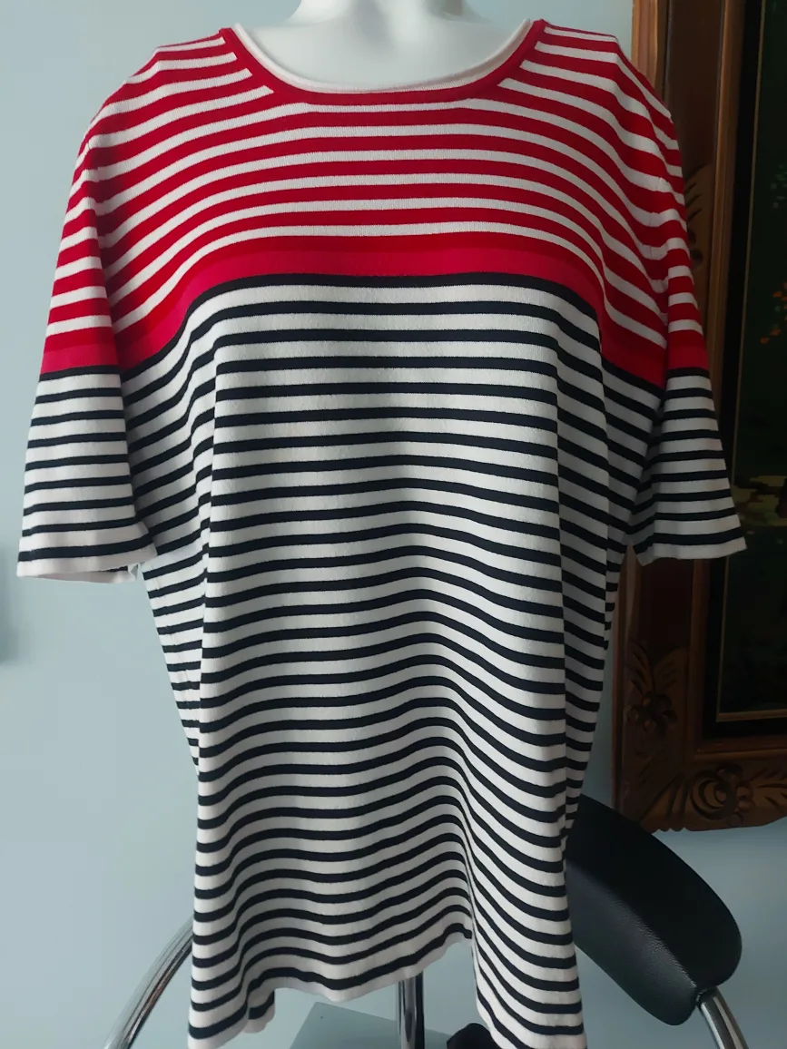 Alfred Sung Striped Tunic Top - Size XL thumbnail