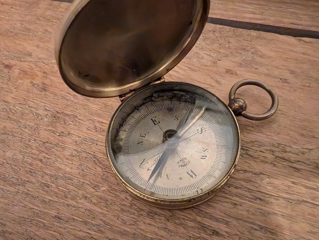 Antique Testrite Brass Compass thumbnail