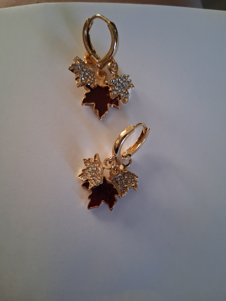 maple leaf designed earrings