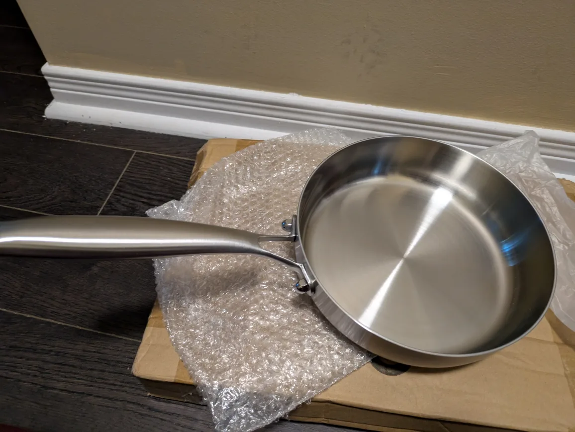 brand new 8inch triply stainless steel heavy weight pan image indicator(7)