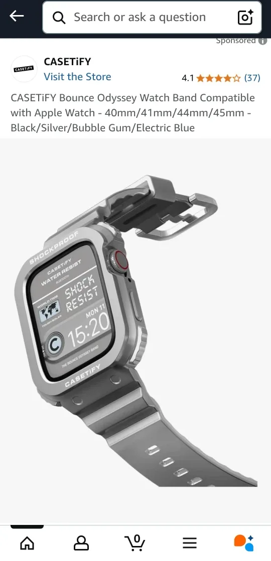 Casetify Bounce Odyssey Apple Watch Band 44/45mm Silver thumbnail