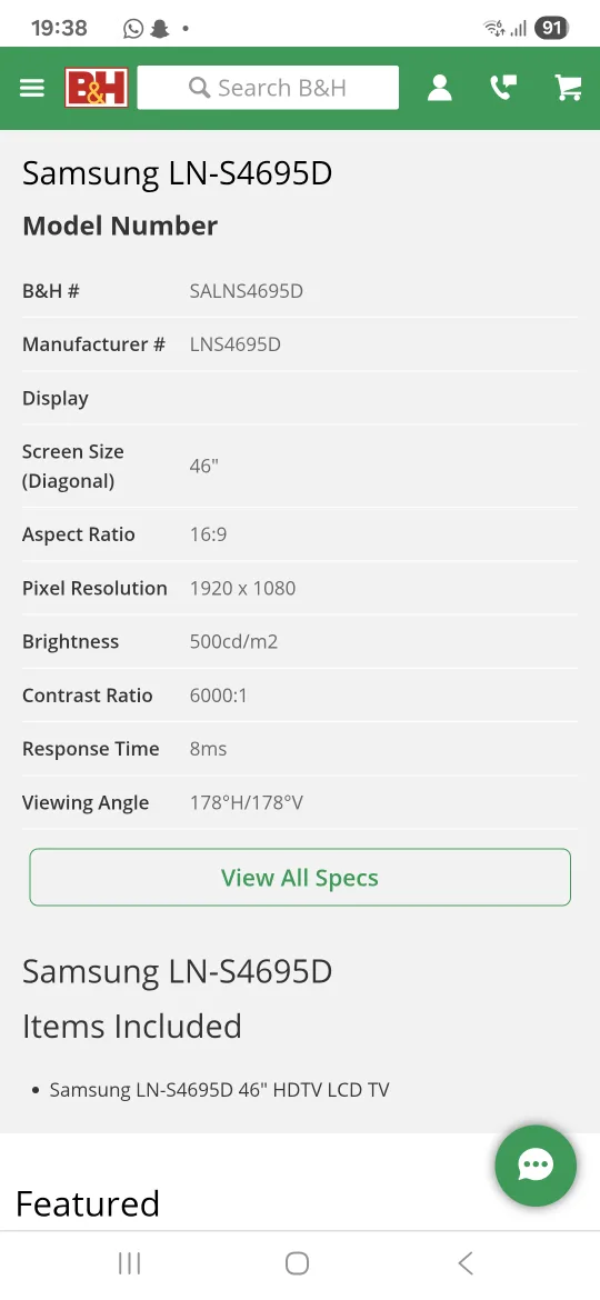 Samsung LN-S4695D 46" HDTV LCD TV image indicator(3)