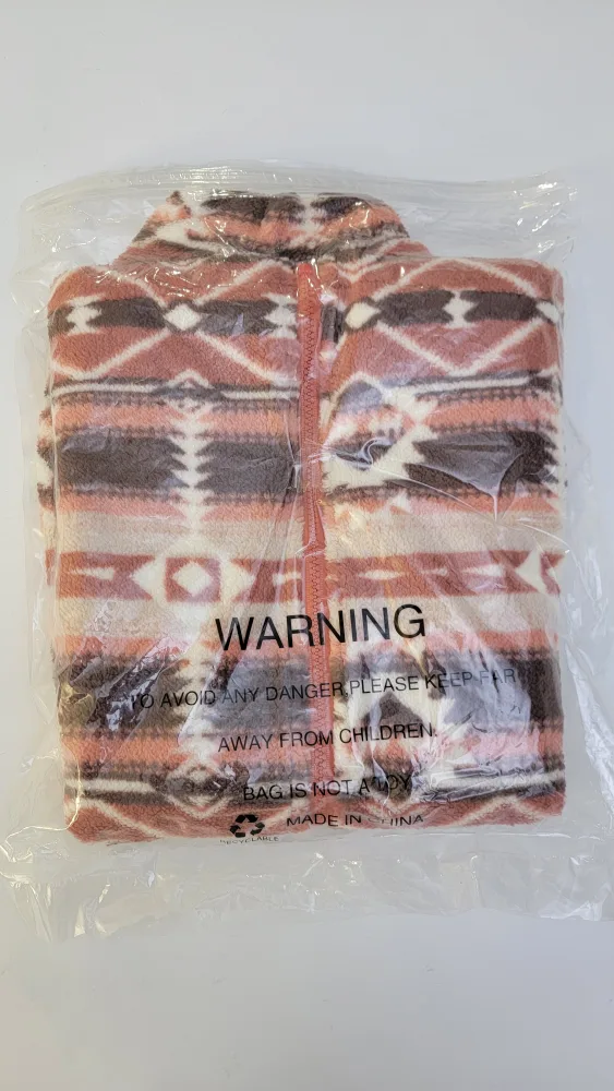 Women's Sherpa Fleece Vest Jacket (M) Boho Print | Sleeveless image indicator(4)