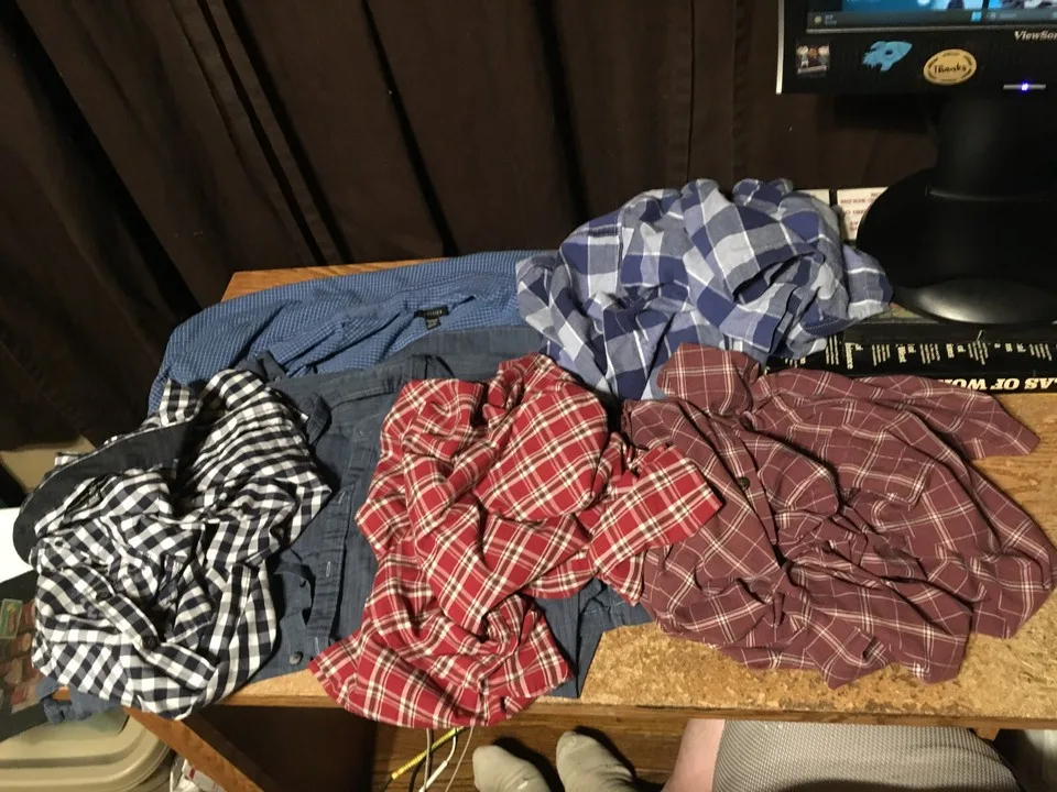 6x Mens Plaid Shirts Wrangler Arrow Beverly Hills Polo Club 2XL thumbnail