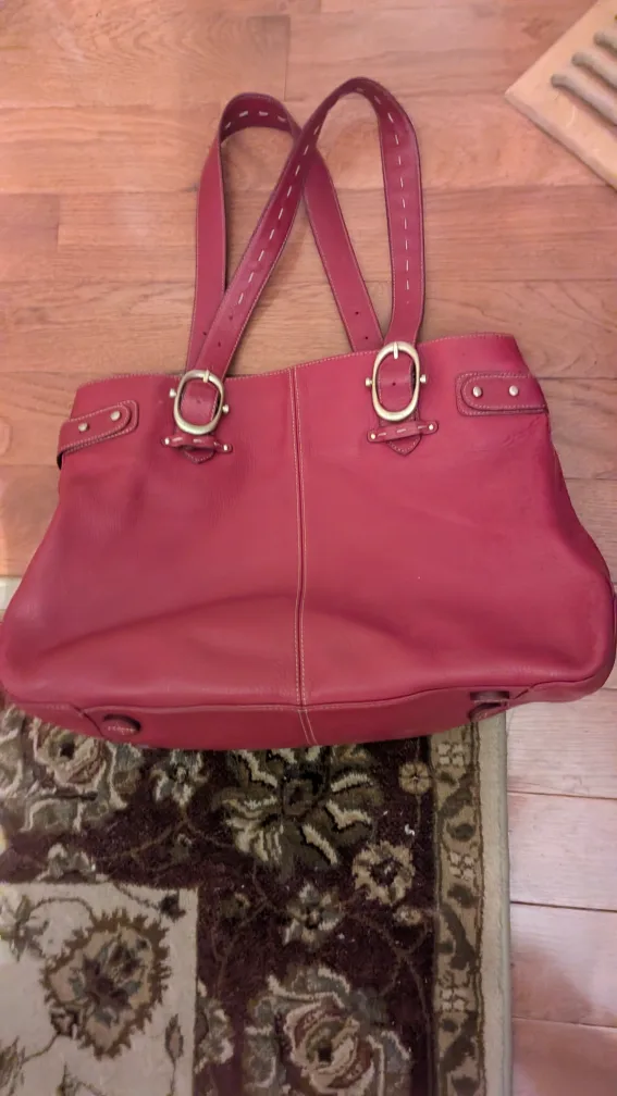 Red Leather Tote Bag 🇨🇦 image indicator(2)