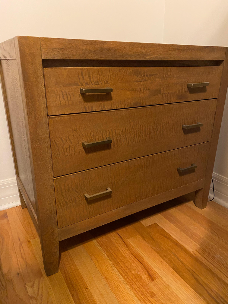 Crate & Barrel Dawson Light Brown Wood 3-Drawer Chest - photo 4