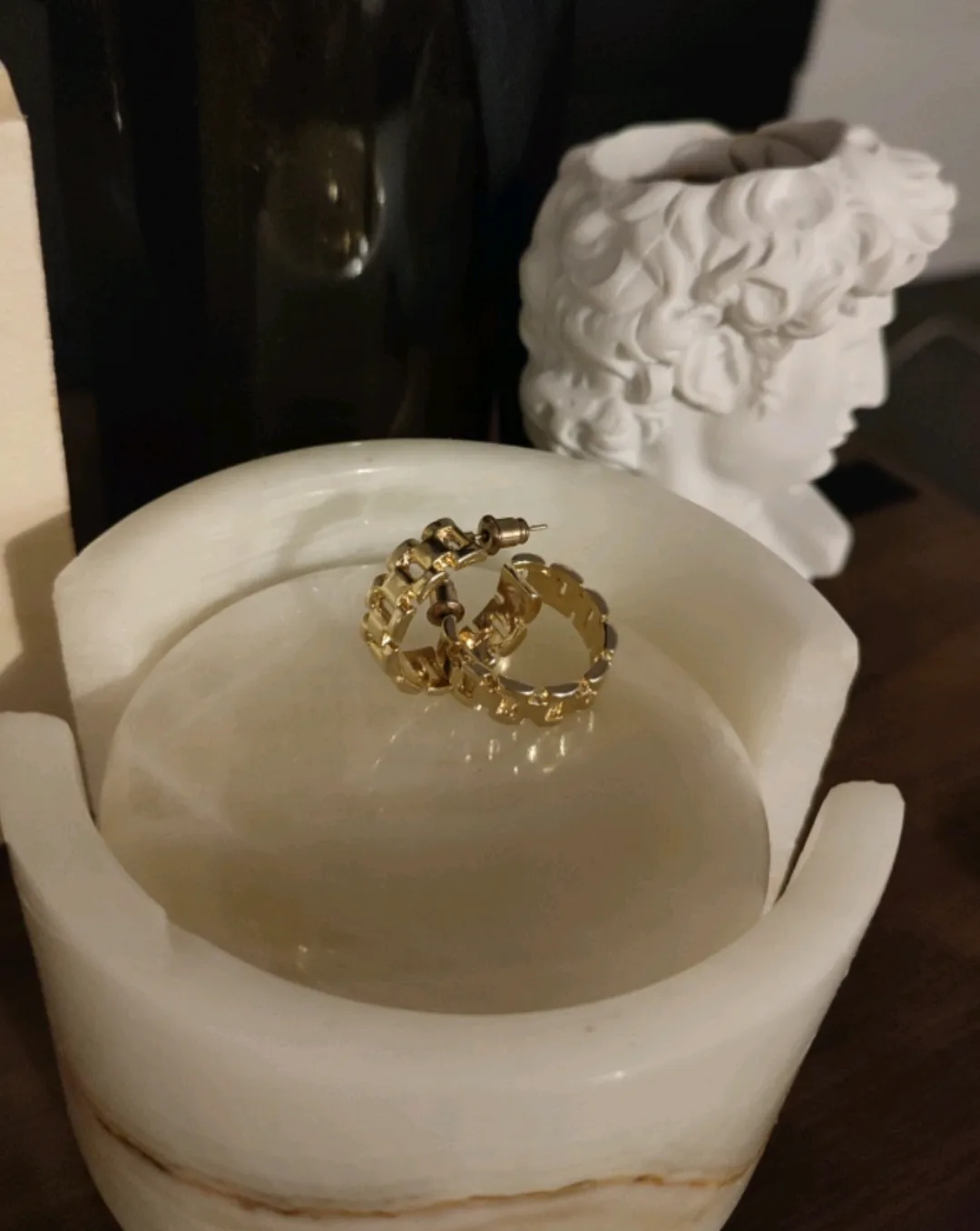 Gold plated Chain&Link style Hoop Earrings thumbnail