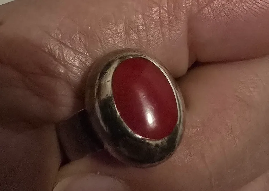 🇨🇦Vintage Sterling Silver Ring with Red Stone#thriftypick thumbnail