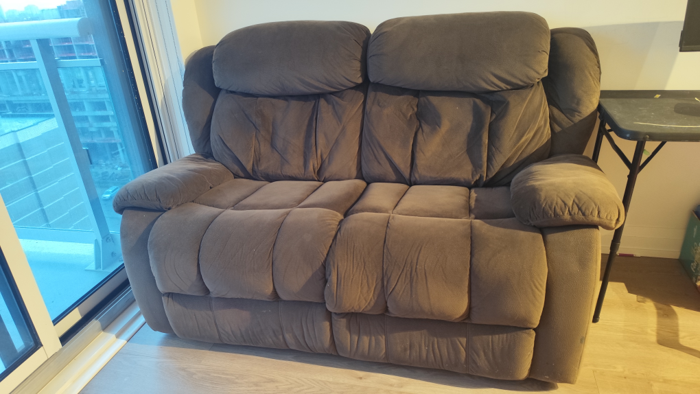 Brown Reclining two seater sofa - photo 2