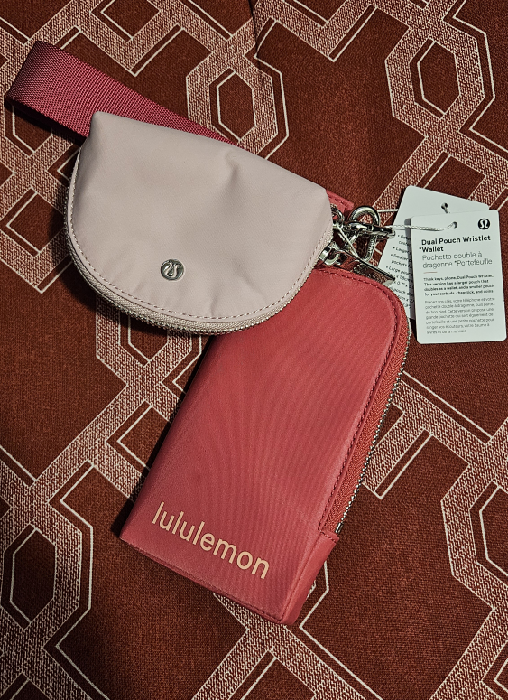 Lululemon Dual Pouch Wristlet Wallet, Pink/Red