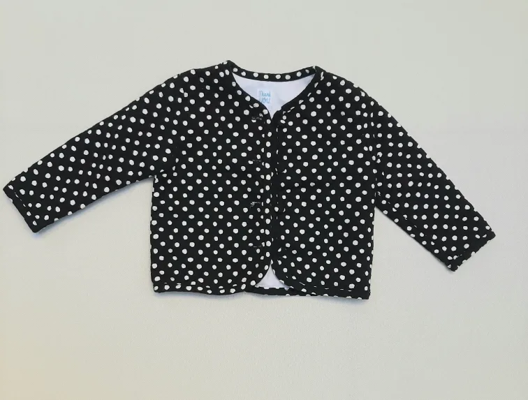 Thank You Black & White Polka Dot Cardigan - Size S thumbnail