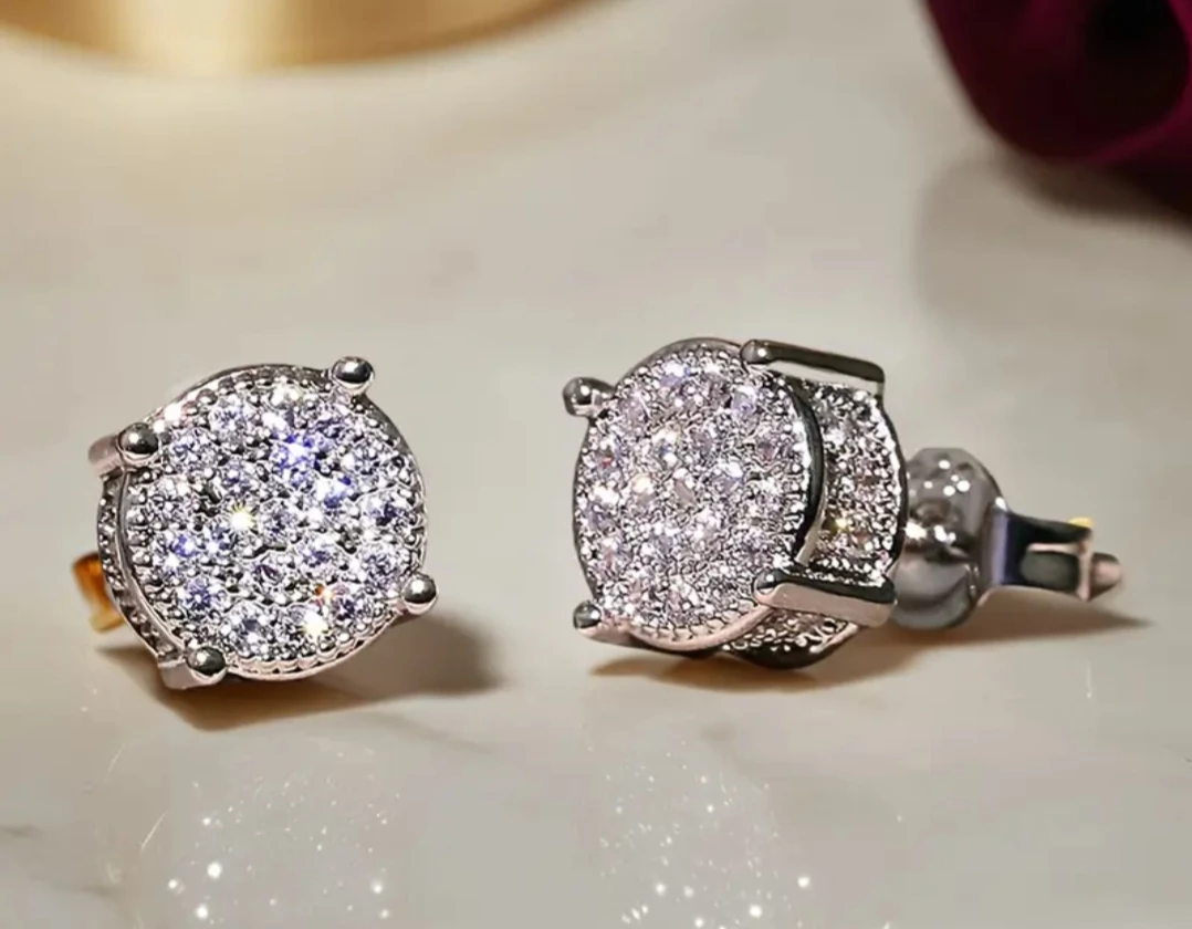 Stud Earrings with Cubic Zirconia - photo 2