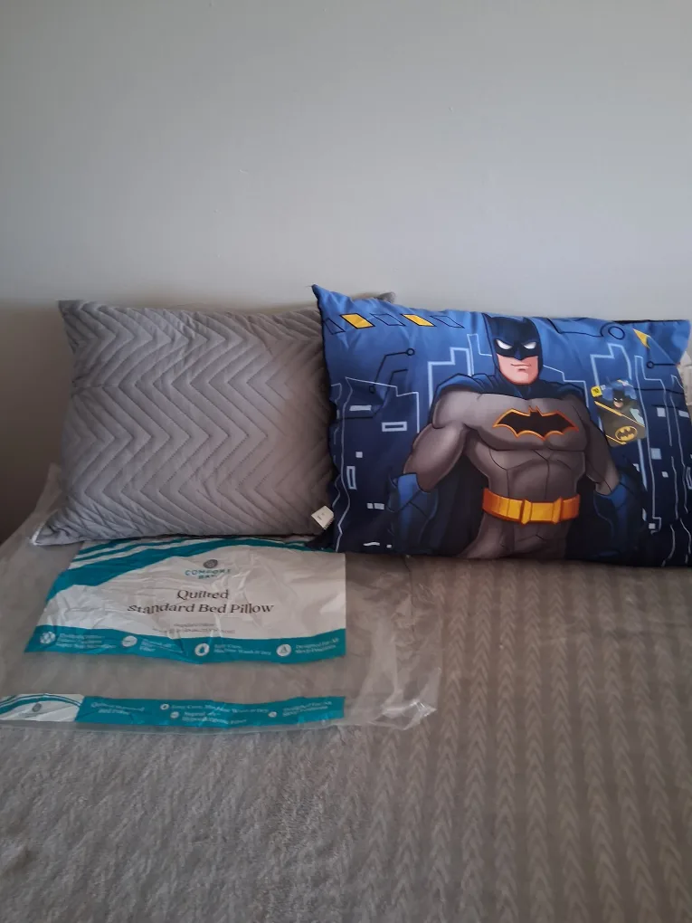 Comfort Bay Quilted Standard Bed Pillow & Batman Pillow thumbnail
