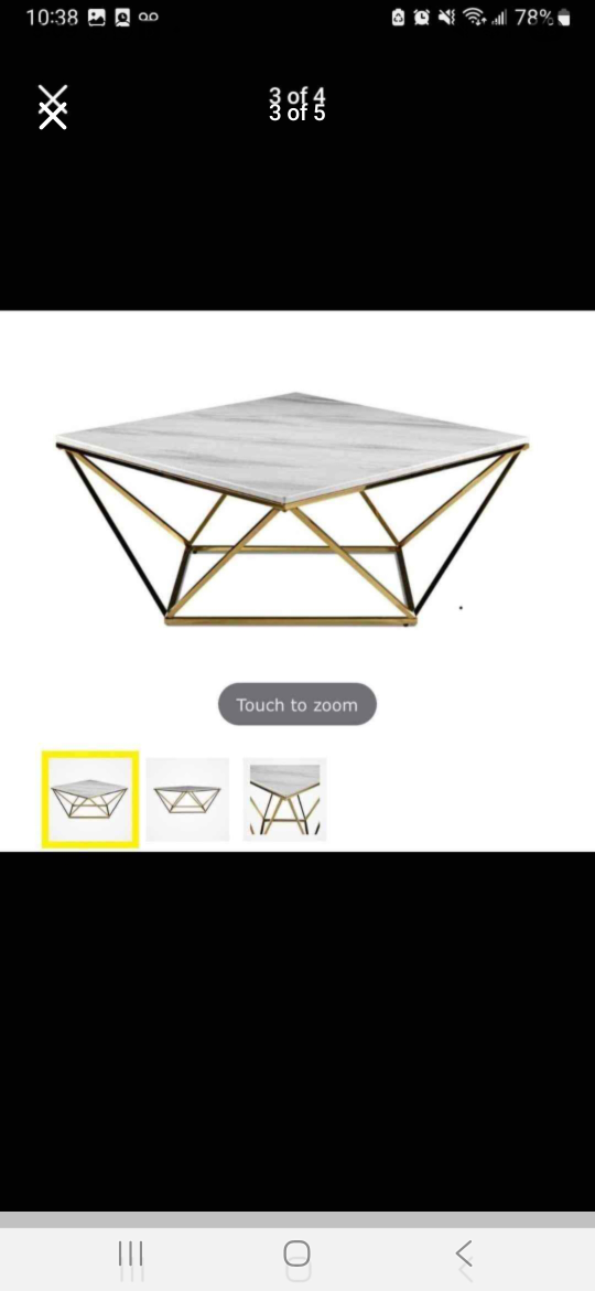 Marble Top Coffee Table - 36 Inch Square - photo 2