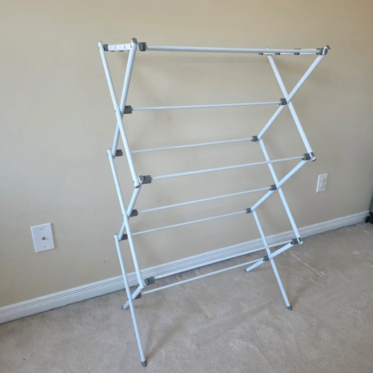 White Folding Clothes Drying Rack thumbnail