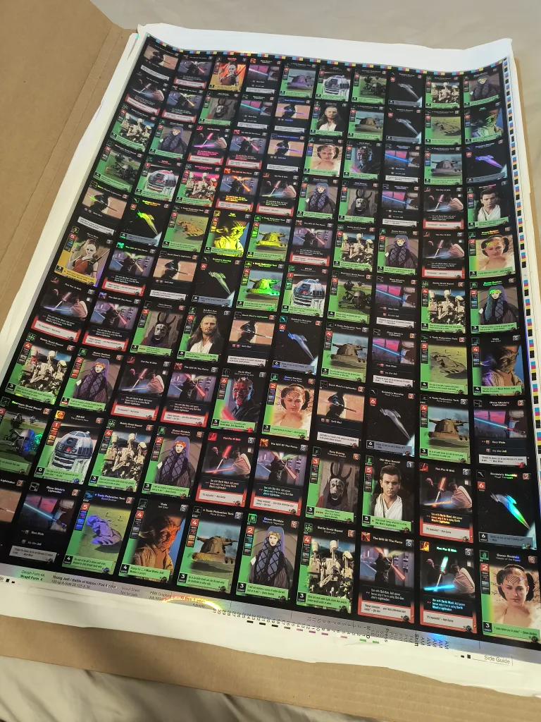 STAR WARS Card Game - 3 FOIL Uncut Card Sheets thumbnail
