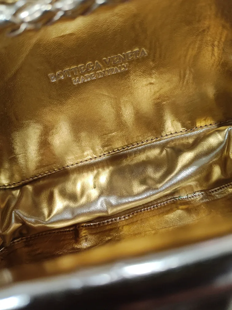 Bottega Veneta Gold Woven Clutch image indicator(8)