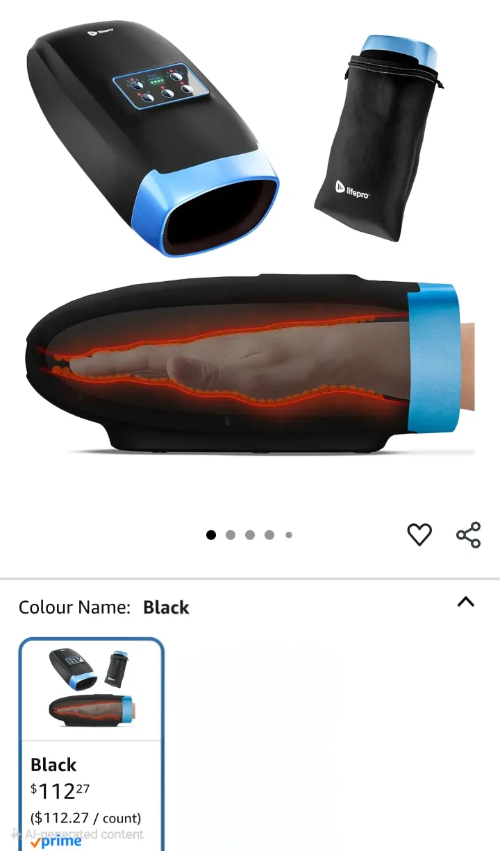 Lifepro Hand Massager - Black thumbnail