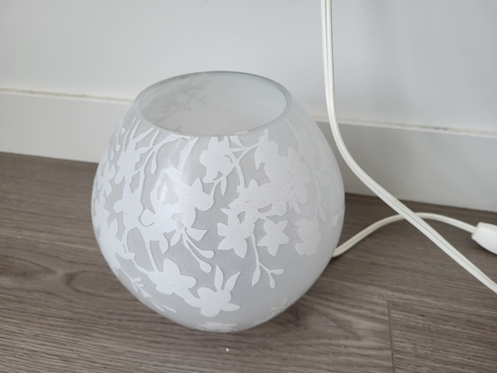 Ikea Floral Patterned Glass Table Lamp - photo 4