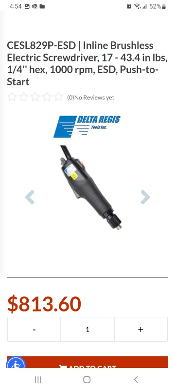 Delta Regis CESL829P-ESD Inline Brushless Screwdriver thumbnail