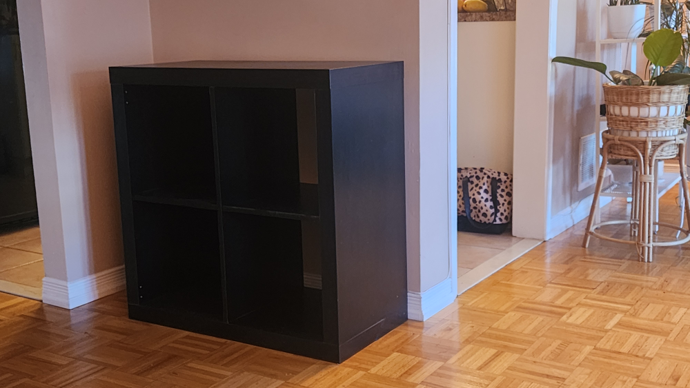 Black 4-Cube Storage Shelf