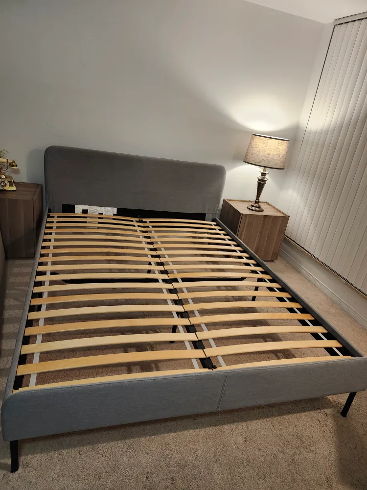 IKEA SLATTUM Queen Bed Frame - Dark Gray thumbnail