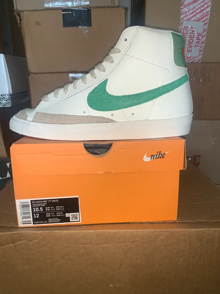 Nike Blazer Mid '77 VNTG White/Green, Men's 10.5 thumbnail