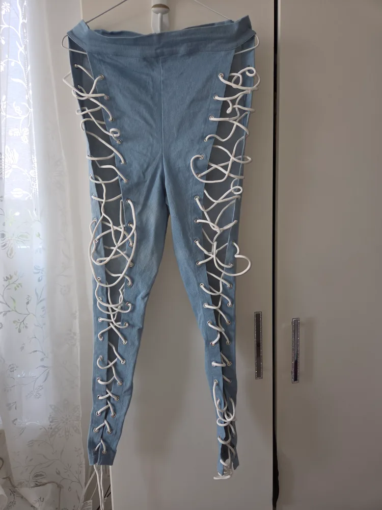 Lace-Up Denim Pants image indicator(3)