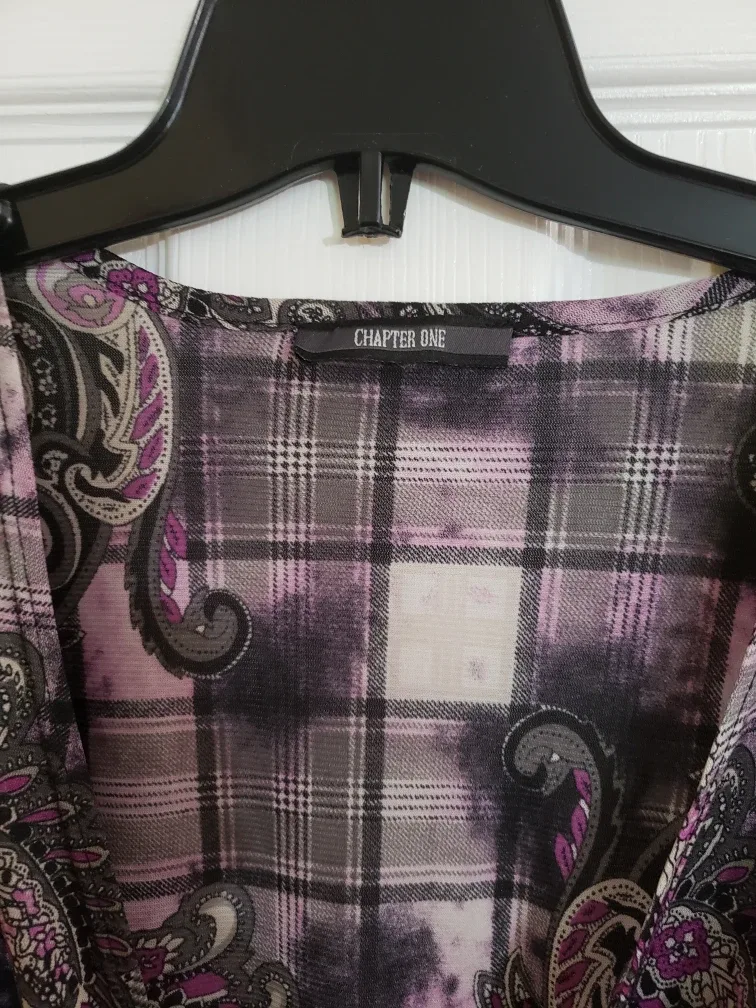 🇨🇦Chapter One Paisley Plaid Blouse fit size 14 image indicator(3)