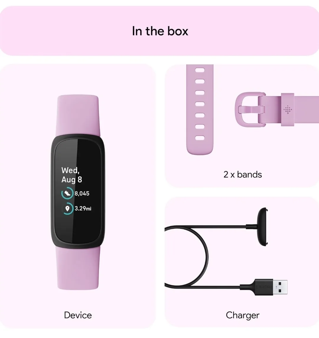 Google Fitbit Inspire 3 Health & Fitness Tracker – Lilac Bliss – image indicator(2)