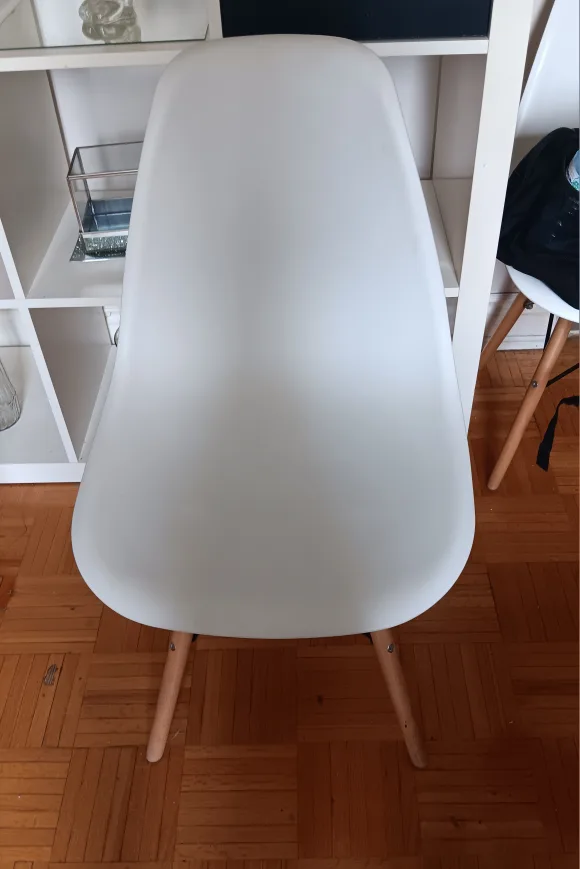 White Eames Style Dining Chair thumbnail