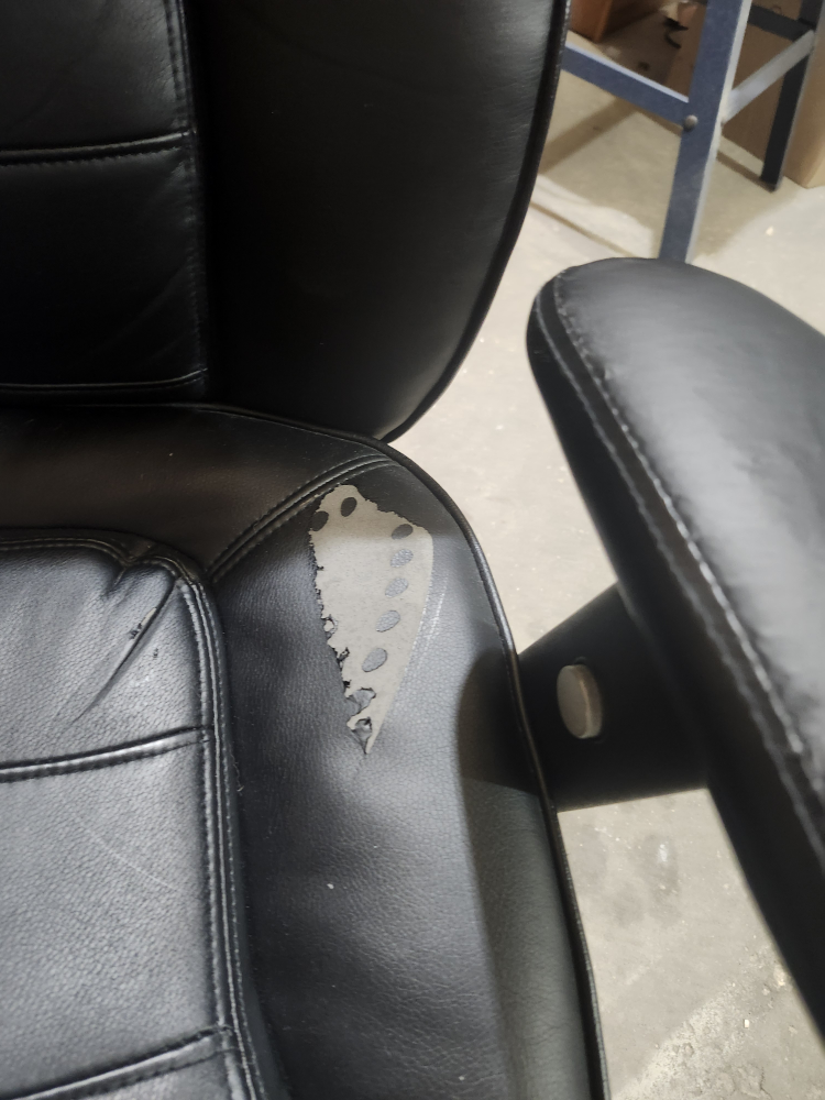 Black Leather Office Chair - Some Wear - photo 3