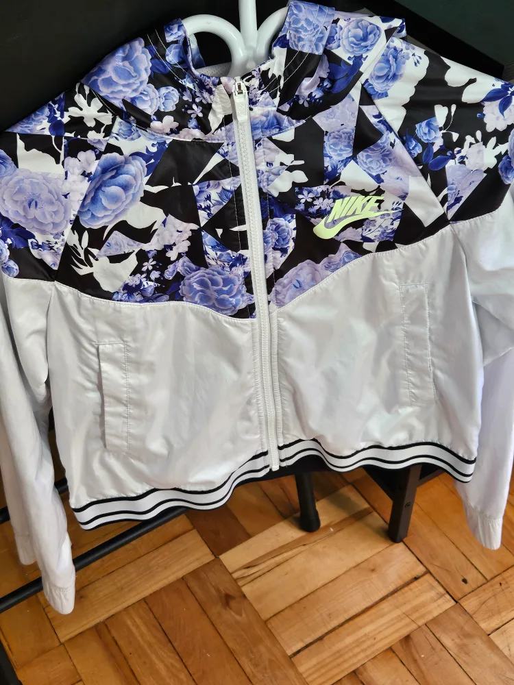 Nike Girl's Size Large Floral Windbreaker - thumbnail