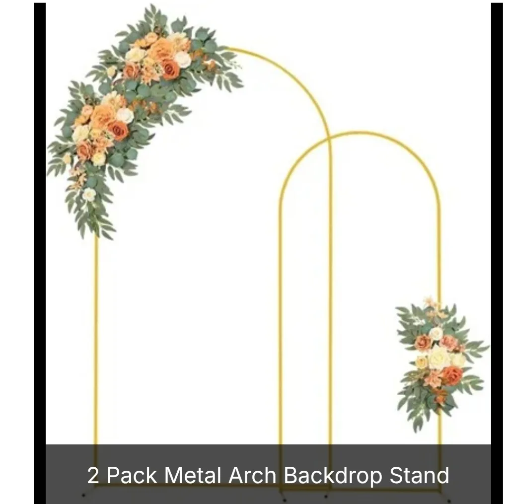New Metal Arch Backdrop Stand Set of 2 in 7.2FT and 6FT - Gold thumbnail