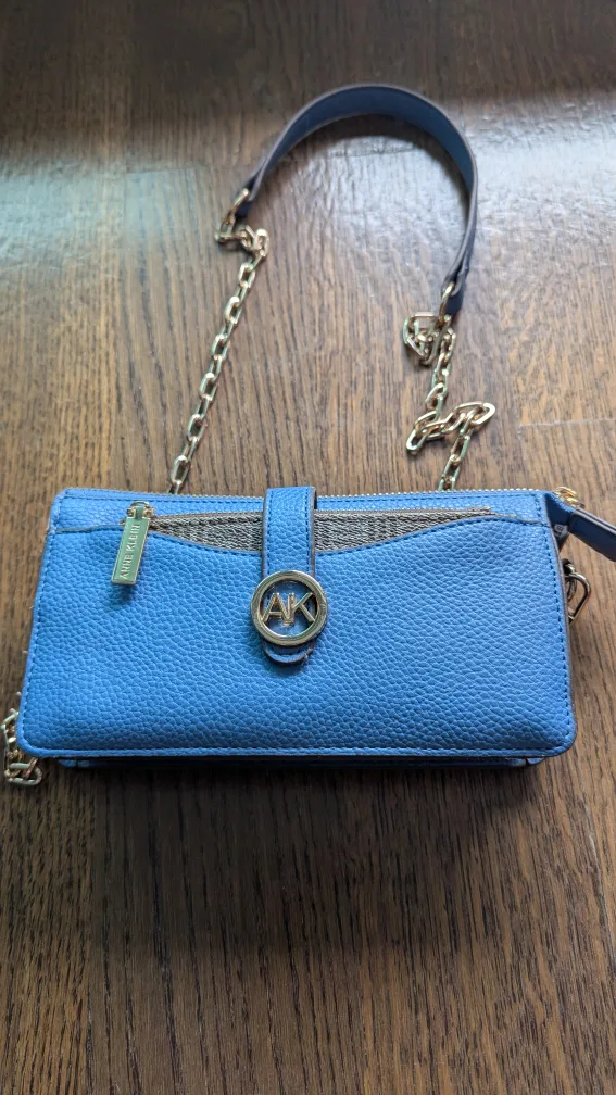Anne Klein Blue Crossbody Wallet thumbnail