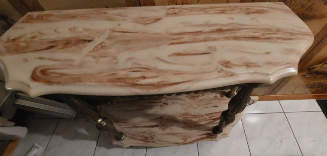 Faux Marble Top Console Table - photo 3