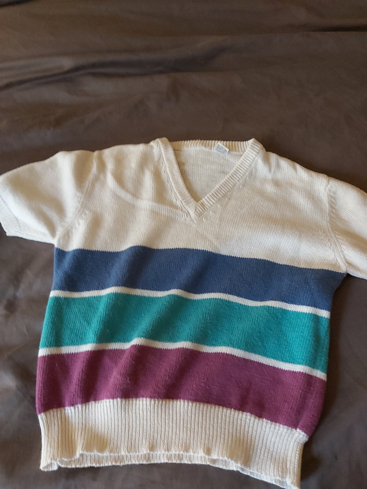 Vintage colour block Striped Knit Sweater - Size M - photo 2