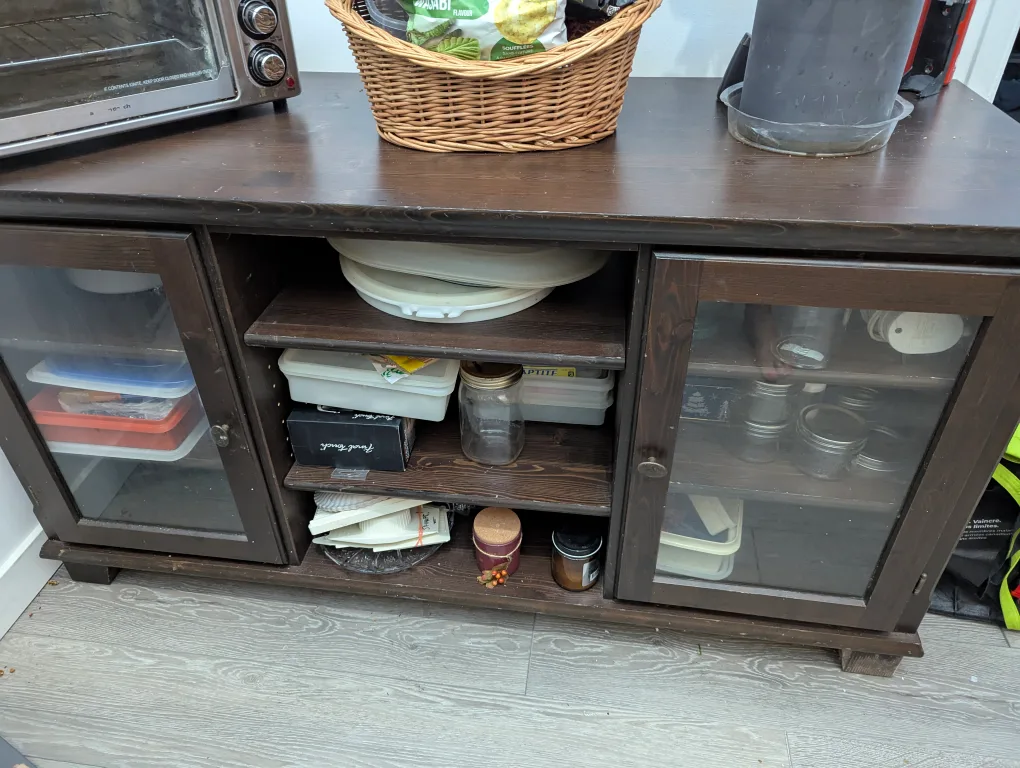 Dark Brown Wooden TV Stand thumbnail