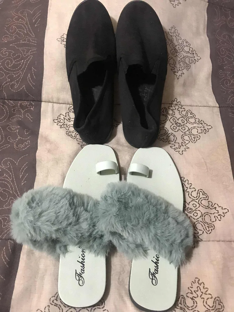 Fashion Brand Sandals & Black Slip-ons - Size 36 (both $8) thumbnail