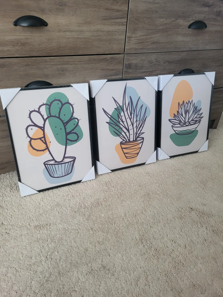 set of 3 cactus wall art  (New) thumbnail