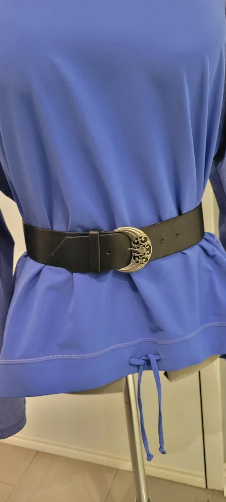 Black Leather Belt with Ornate Buckle thumbnail