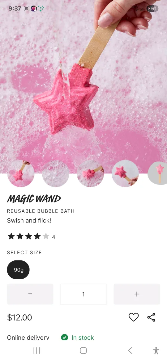 Lush Snow Fairy Magic Wand Reusable Bubble Bath thumbnail