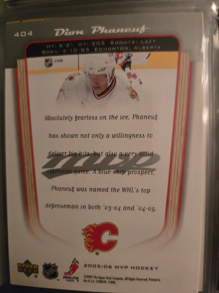 Dion Phaneuf Flames Rookie Card image indicator(2)