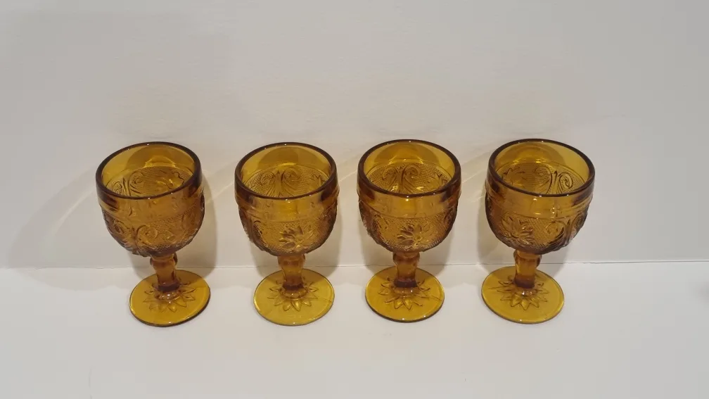 Vintage Amber Glass Decanter Set image indicator(4)
