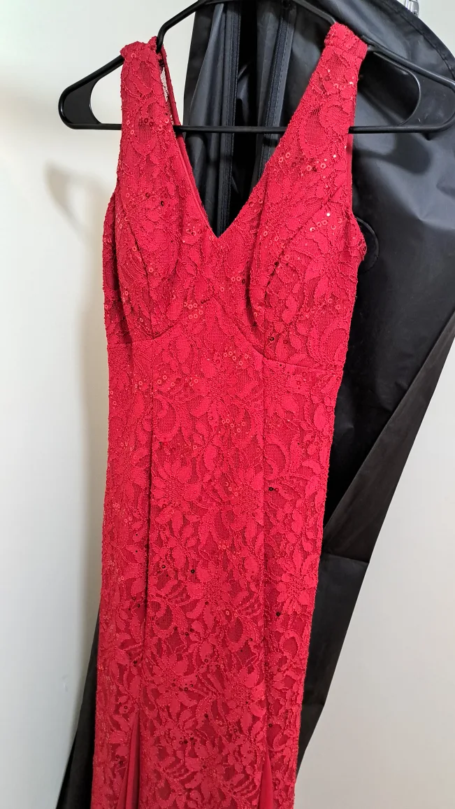 Red Lace Formal Dress thumbnail